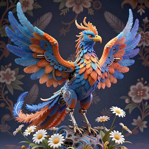 Majestic Phoenix with Biomechanical Elements