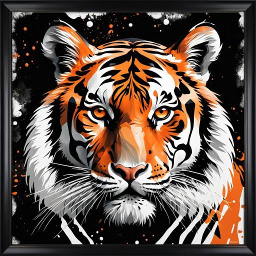 Fierce Tiger Portrait with Abstract Splashes Fierce Tiger Portrait with Abstract Splashes