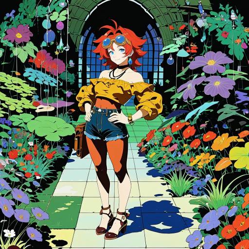Charming Girl in a Vibrant Garden