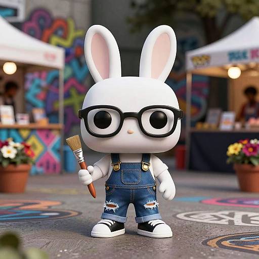 Funko Pop Bunny Artist in Overalls