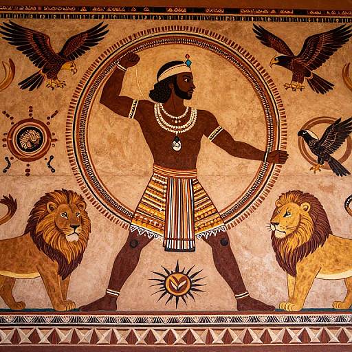 Epic Sundiata Mural with Symbols