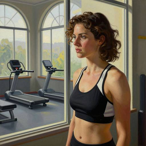 Edward Hopper Style Gym Contemplation