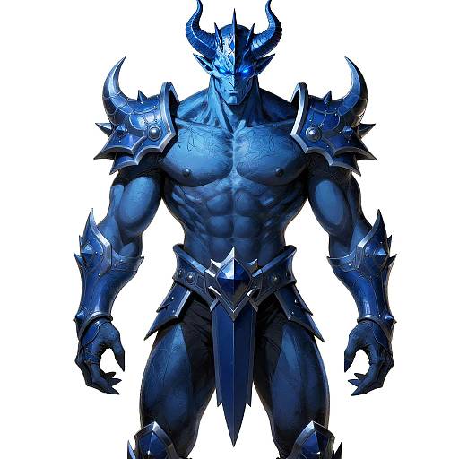 Blue Demon Warrior Digital Art