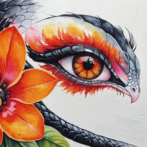 Colorful Serpent Among Vibrant Flowers