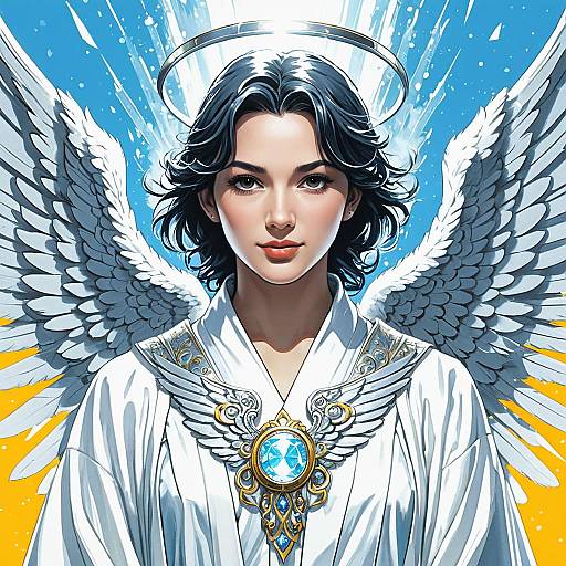 Confident Anime Angel Portrait