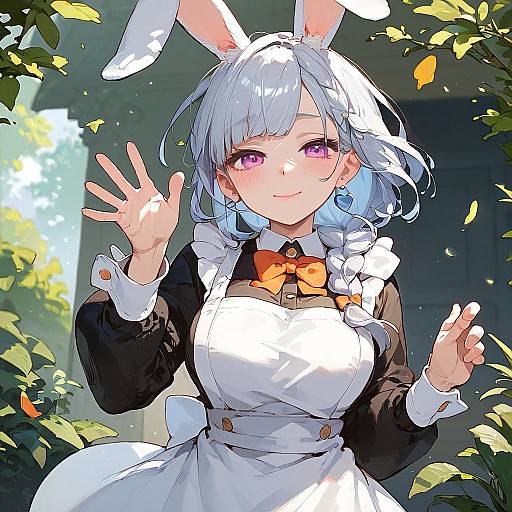 Mature Anime Girl in Bunny Outfit