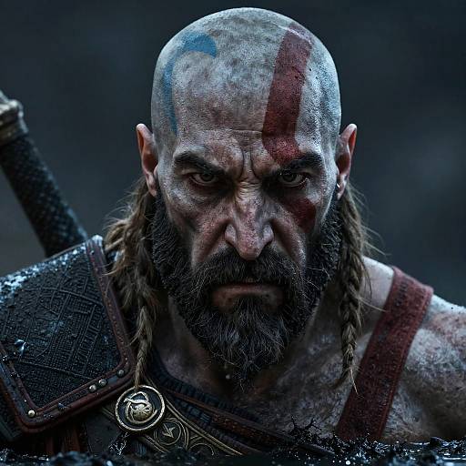 Cinematic Close-Up of Kratos Emergence