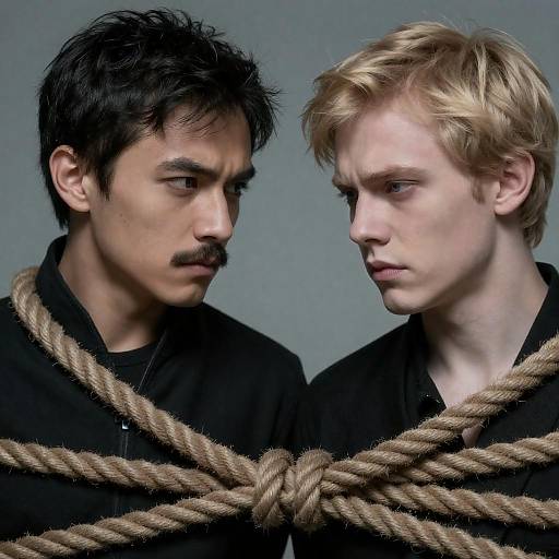 Intense Portrait of Bound Men