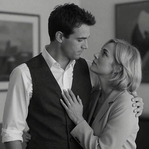 Intimate Black and White Portrait of Couple