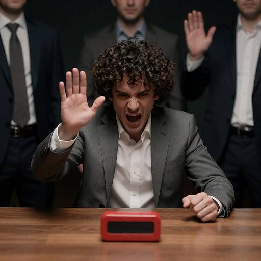 Tense Confrontation in a Dimming Room