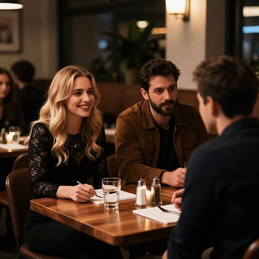 Evening Dining: A Cozy Trio Moment