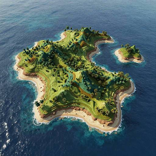 3D Island Shape Generator Visualization