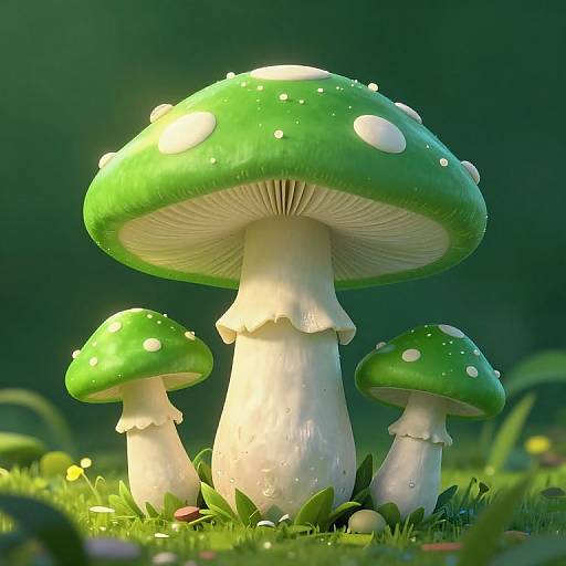 Green Mushroom Wallpaper 1024x768