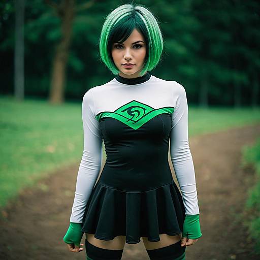 Woman in Green Danny Phantom Inspired Costume