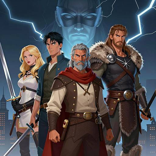 Dynamic Fantasy Group in Urban Setting