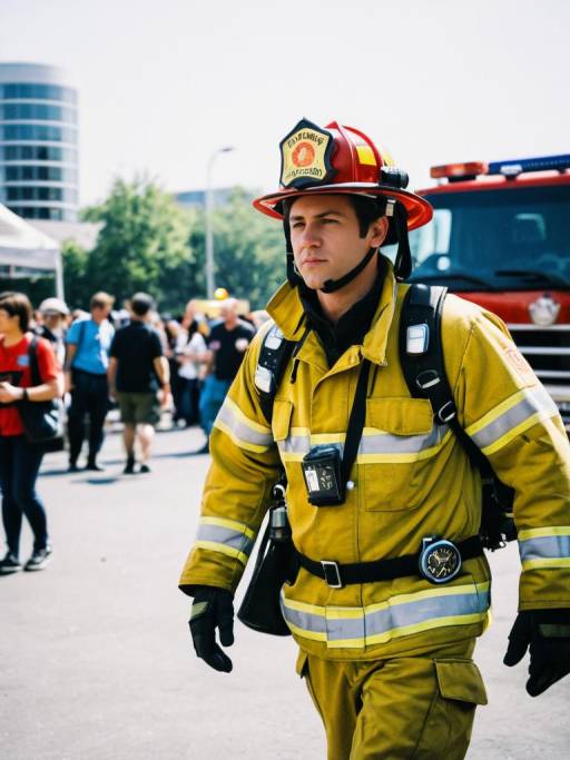 Candid Photo of Firefighter Cosplayer