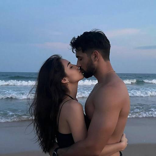 Dusk Beach Embrace by the Ocean