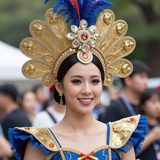 Masskara Festival Woman in Headdress