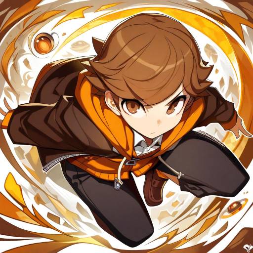 Illustration of Amada ken, persona in the style of Krokobyaka