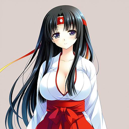 Illustration of Musha miko tomoe, queen's blade in the style of Sakurazawa izumi