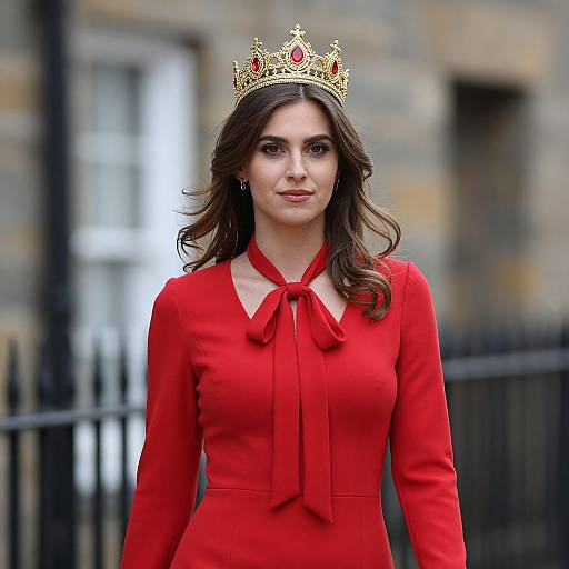 British Fancy Dress Woman with Crown