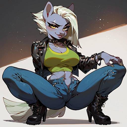 Punk Anthro Pony in Edgy Outfit