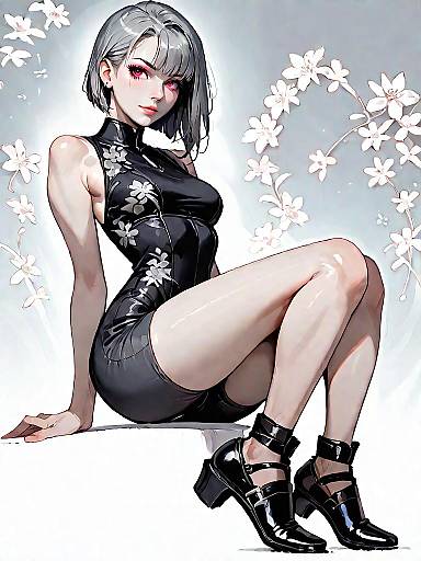 Stylish Comic-Inspired Woman in Bodysuit