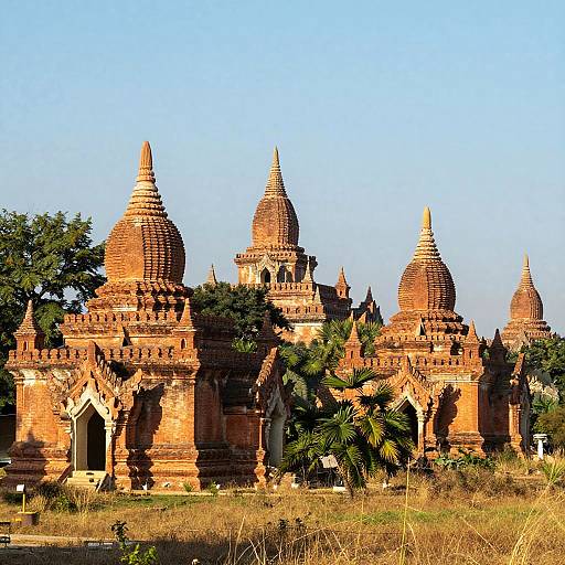 Ancient Reddish-Brown Pagodas Landscape
