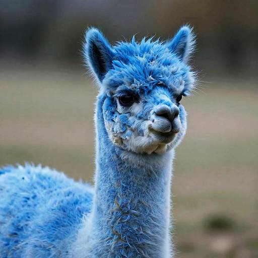 Highly Detailed Sapphire Blue Alpaca