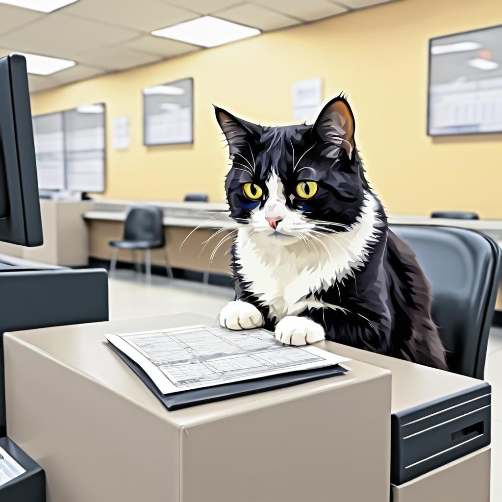 Frustrated Cat at the DMV