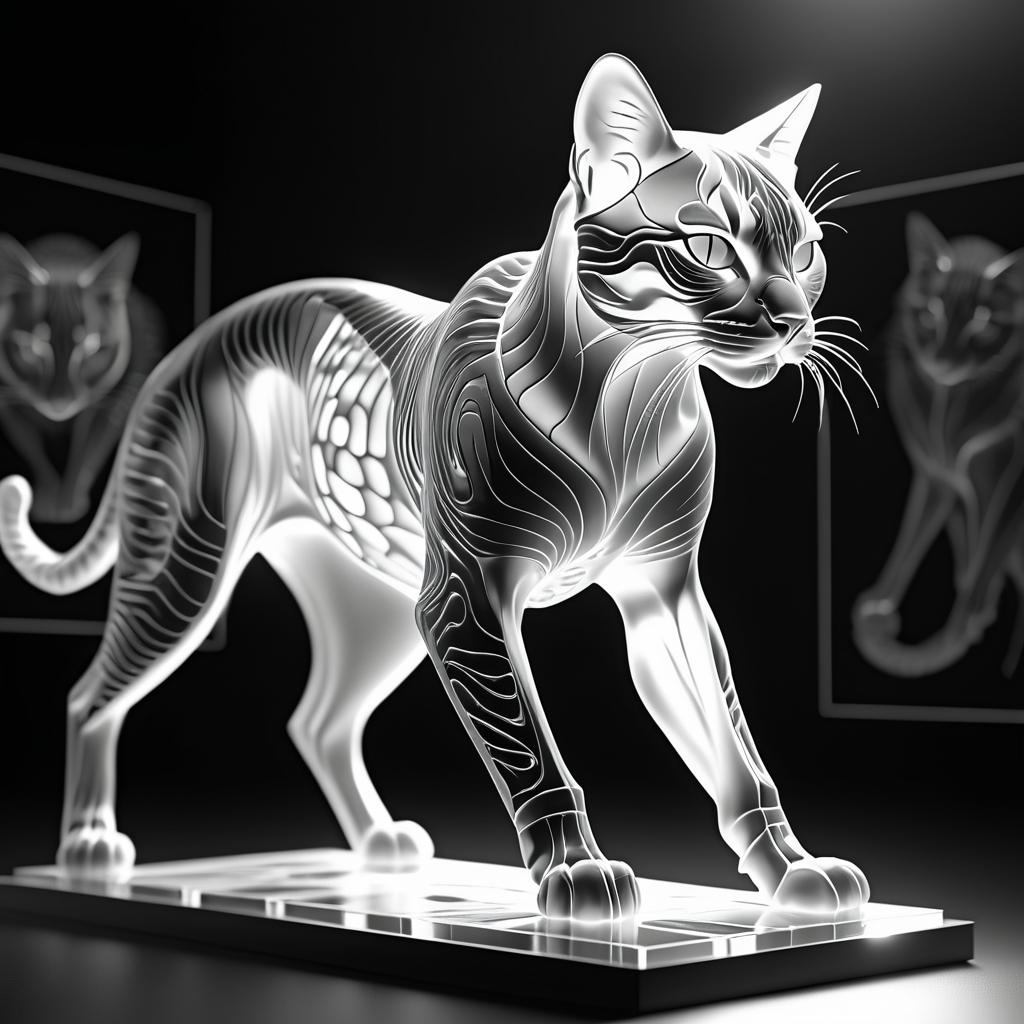 Ethereal Feline Anatomy in 3D Art