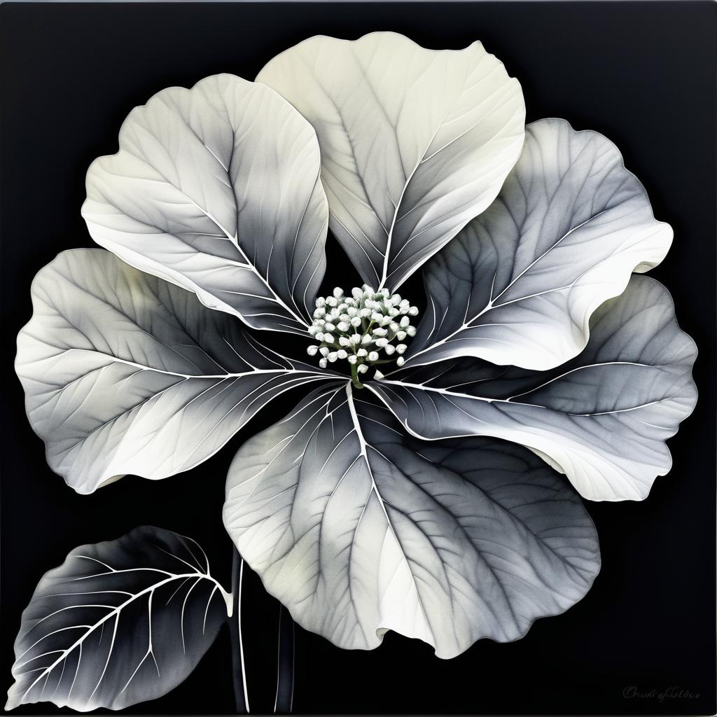 Ethereal Ink Wash Hydrangea Artwork