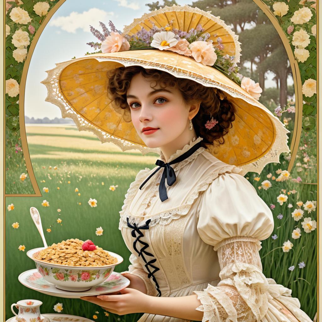 Charming Victorian Lady Cereal Poster