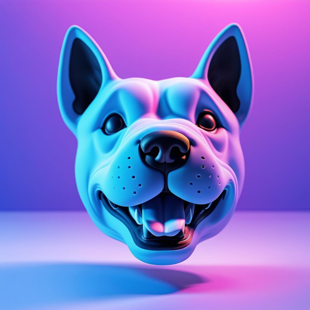 Playful Silicone Dog Head Photography