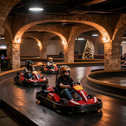 Holiday Go-Kart Arcade Under Stone Arches