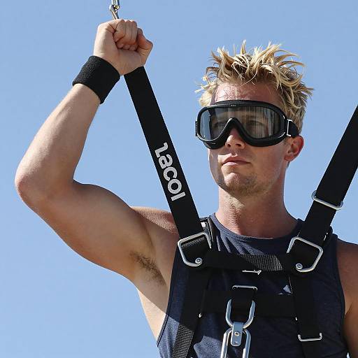 Blonde Adventurer in Windy Skies