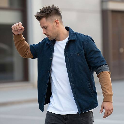 Dynamic Urban Style with Spiky Hair