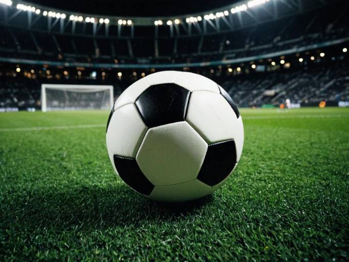 Soccer Ball on Stadium Field