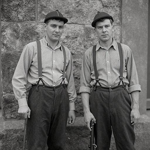 Vintage Portrait of Two 20th Century Men
