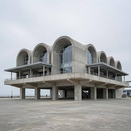 Storm-Resistant Brutalist Coastal Transit Hub