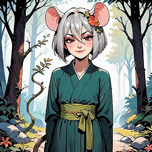Smug Mouse-Humanoid in Forest
