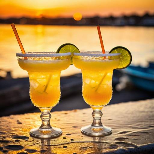 Relaxing Sunset Margaritas by the Water
