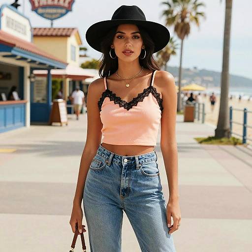 Boho Chic Woman on Laguna Boardwalk