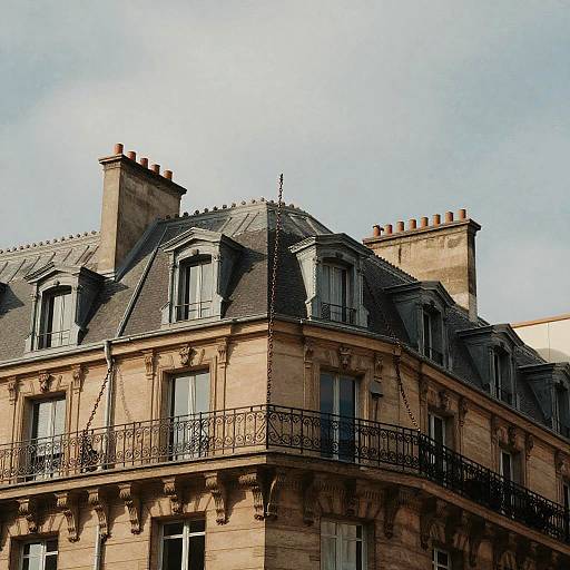 Elegant Mansard Roof with Ironwork