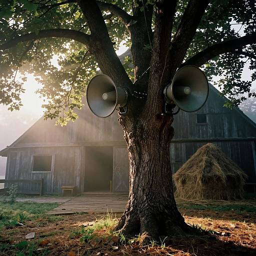Photorealistic Sci-Fi Tree in Barn