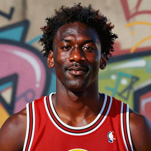 Michael Jordan Close-Up with Afro