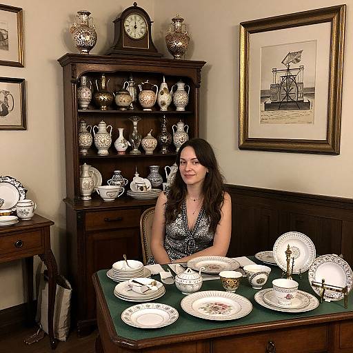 Cozy Vintage Room with Woman