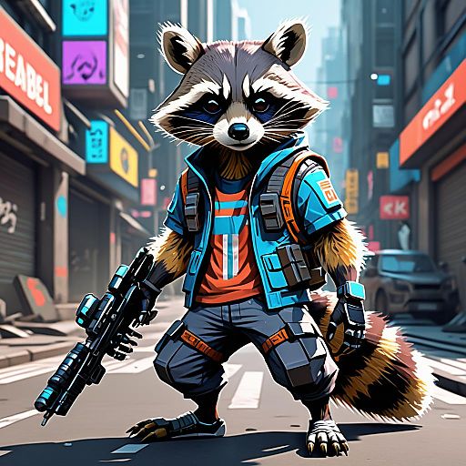 Cybernetic Raccoon: Rebel Street Artist