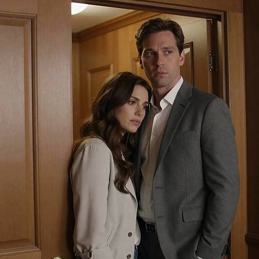 Intimate Couple in Wooden Doorway