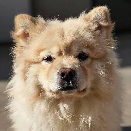 Charming Fluffy Dog with Hidden Eyes